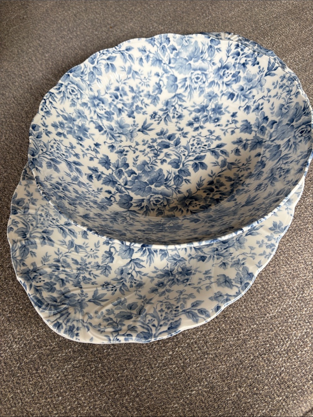 NIKKO Fine Tableware Platter and Bowl Set Vintage Porcelain Japan Blue & White